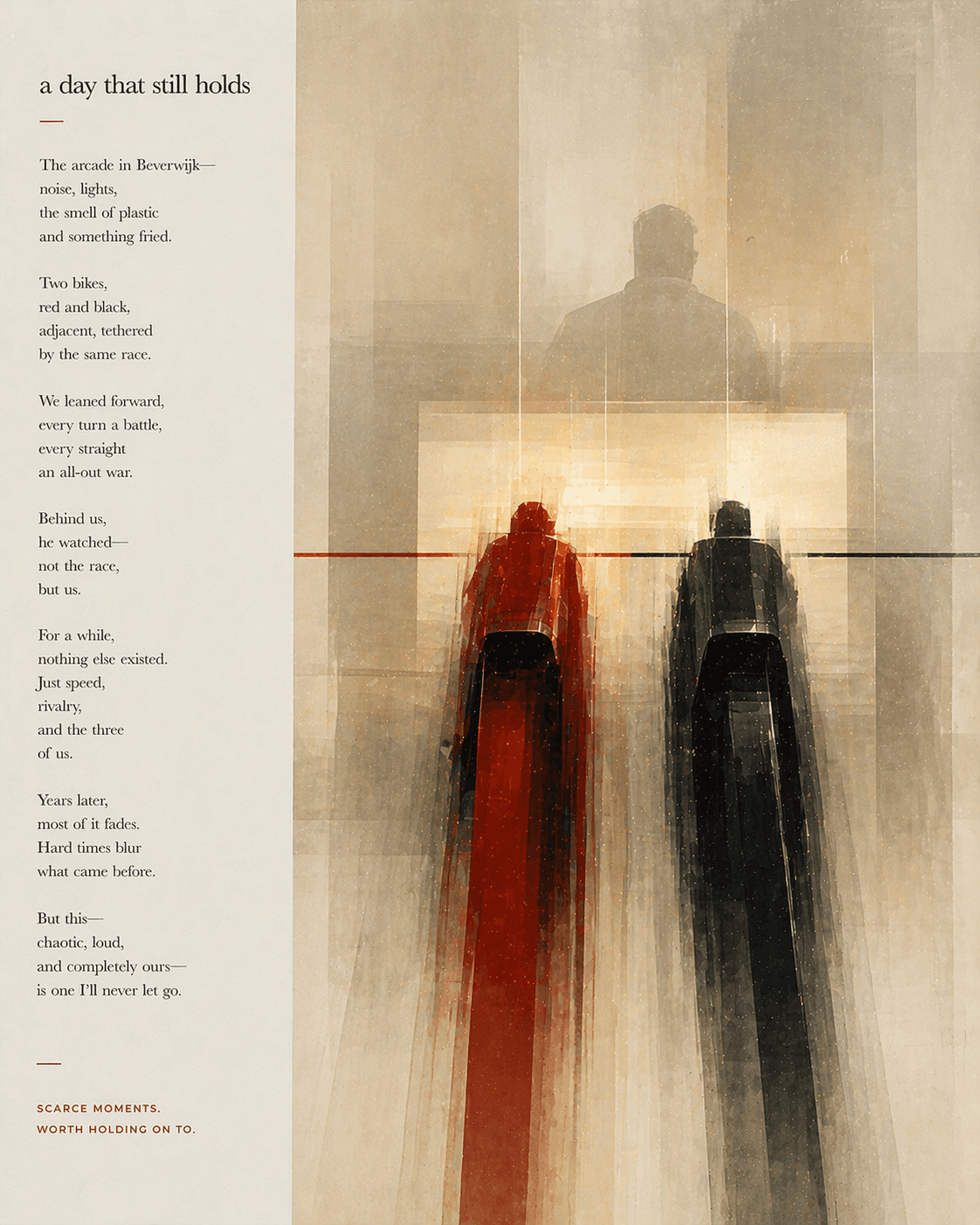 A memory piece created with Memora, portraying the freedom and movement of an open-road journey